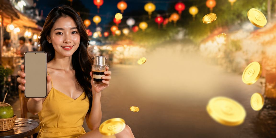 Người chơi Hà Nội nhận thưởng trực tuyến qua điện thoại bên tách cà phê