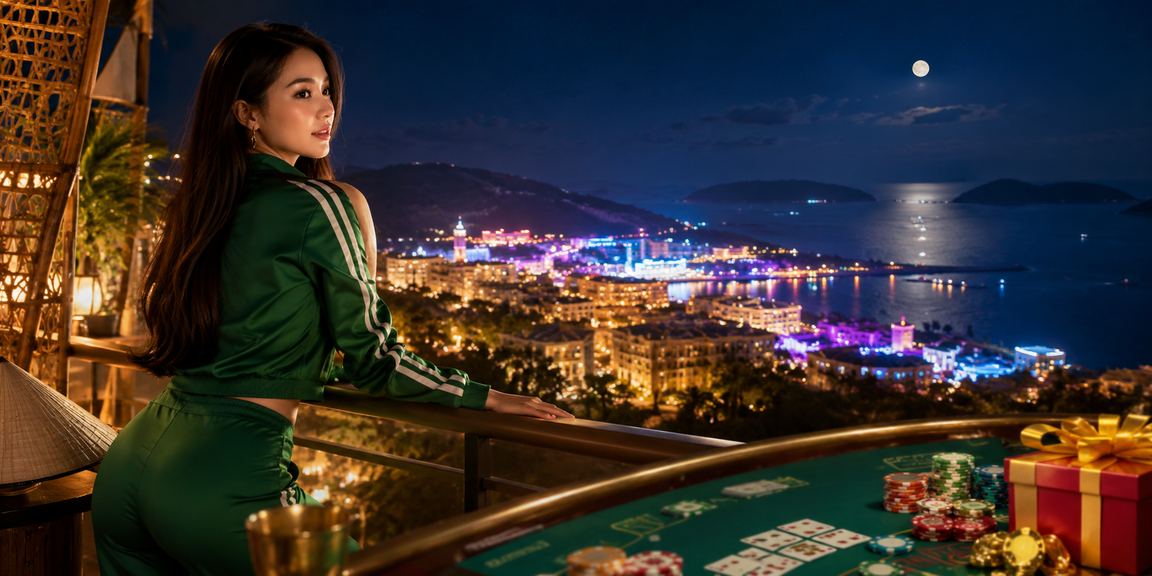 Người chơi baccarat tại Phú Quốc thư giãn ngoài trời với chiếc nón lá